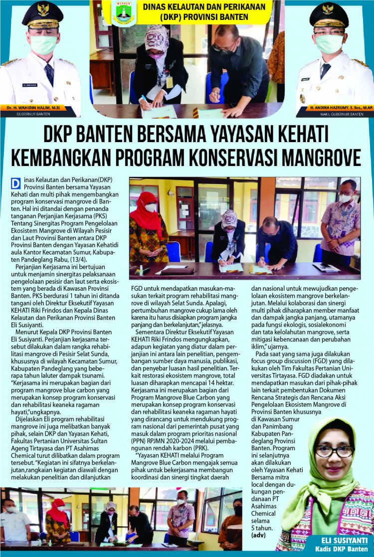 Kerjasama DKP Banten bersama Yayasan KEHATI Kembangkan Program Konservasi Mangrove