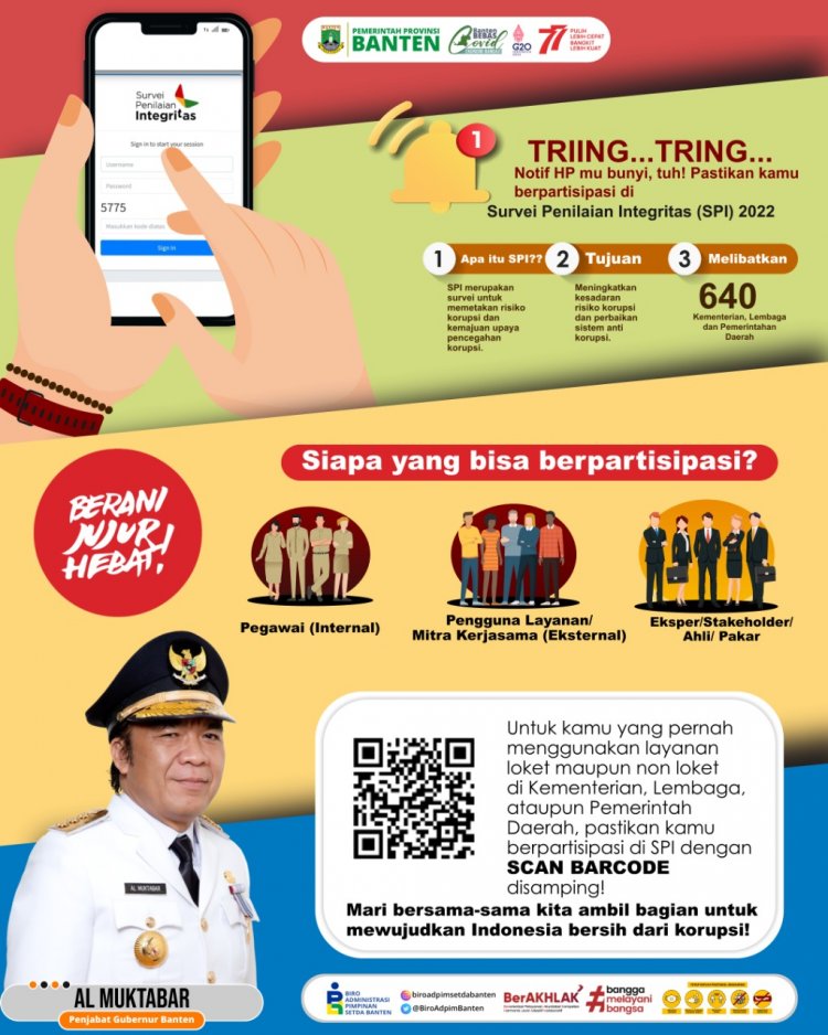 AYO IKUTI SURVEI PENILAIAN INTEGRITAS (SPI) 2022