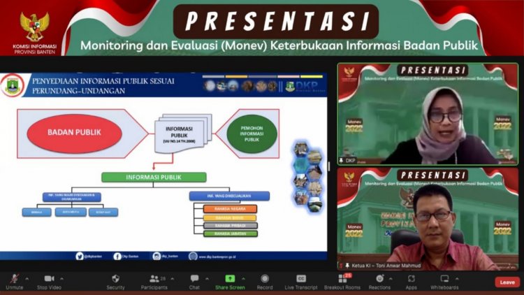 Presentasi Monitoring Evaluasi Keterbukaan Informasi Publik PPID Pembantu Provinsi Banten Tahun 2022