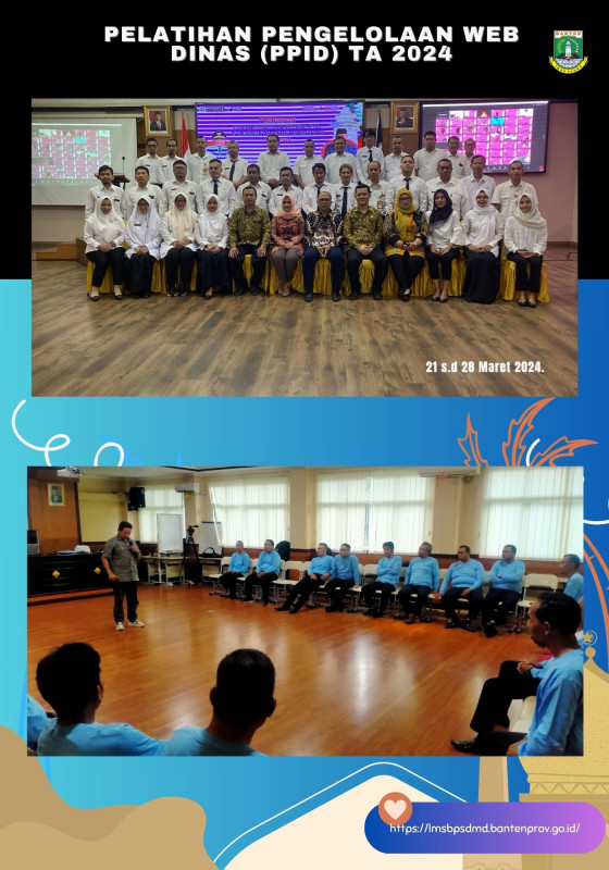 PELATIHAN PENGELOLAAN WEB DINAS (PPID) TA 2024